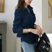 DiYun European And American Simple Vacation Versatile Buttoned Long Sleeve Shirt Women's Clothing 2025 Fall/Winter_ecoleips.com
