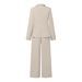 Women's Elegant Tie Waist Suit Set Solid Color Autumn/Winter New Cross Border E Commerce European And American Style_ecoleips.com