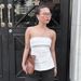 Summer New Style Women's Sleeveless Backless Wide Lapel Slit Strapless Top Solid Color Sexy European And American Clothing for Women_ecoleips.com