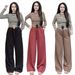 Women's Casual Striped Suit Long Sleeve Slimming Fashion Loose Wide Leg Trousers Spring Autumn Style Clothing_ecoleips.com