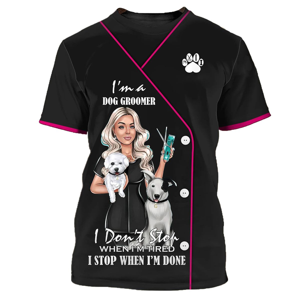 Women's Casual Pullover; Personalized Workwear For Pet Grooming; Dog Grooming Clothing With Round Collar And Made Of Imi_ecoleips.com