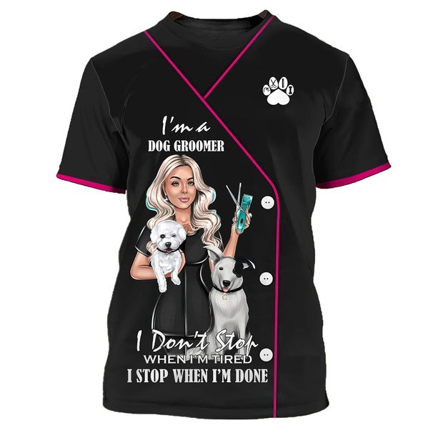 Women's Casual Pullover; Personalized Workwear For Pet Grooming; Dog Grooming Clothing With Round Collar And Made Of Imi_ecoleips.com