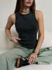 100% Cotton Solid Color Women Washed Vest Y2K Casual Tank Top Street Sleeveless Clothes Summer Rhinestone Craft Sportswear_ecoleips.com