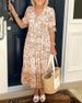 2025 New Plus Size Fairy V-neck Floral Beach Vacation Loose Versatile Long Dress_ecoleips.com
