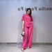 Women's High-End Wide Leg Pants Suit With Rhinestone Short Sleeve T-Shirt Two Piece Set For Summer Evening Wear_ecoleips.com