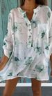 Verve 2025 New Printed V-neck Pullover Shirt Spring Summer Casual Women's Fashion_ecoleips.com