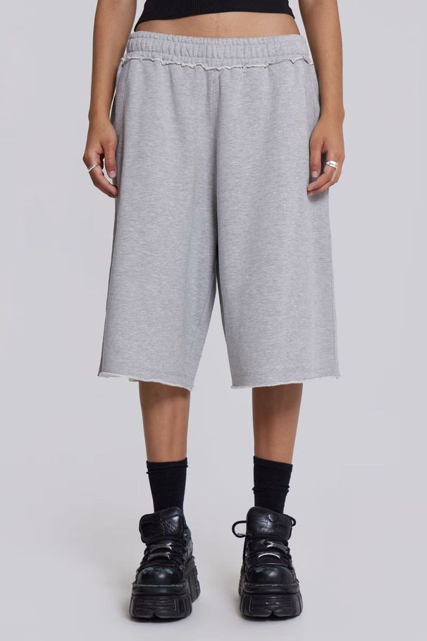 American Retro Personality Street Trend Raw Edge Gray Loose Casual Pants Cropped Pants Couple Summer_ecoleips.com