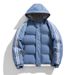 Women's Clothing Hooded Puffer Jacket Winter Warm Quilted Coat With Stripes, Lightweight Polyester Fill, Slim Fit, Zipper Closure, Black/Khaki/Blue_ecoleips.com