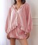 Women's Clothing Autumn New Comfortable Casual Ruffled Button Long Sleeved Tops And Trousers Sets_ecoleips.com