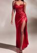 Women's Clothing Solid Color Suspender Hollow Back Strap Fishbone Waist Slit Pleated Long Skirt_ecoleips.com