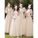 Champagne Color 2025 Wedding Female Bride Sister Group Bridesmaid Graduation Performance Dress_ecoleips.com