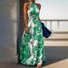Women's Clothing Ins Holiday Style Halter Neck Dress Female Summer Printed High Waist Slim Sleeveless Beach Dress_ecoleips.com