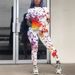 2025 Women's Spring Summer Elegant Short Sleeve Long Pants Colorful Casual Fashion Set_ecoleips.com