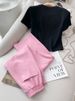 Women's Clothing Sports Casual Suits Slim Fashion Hot Pattern Short Sleeved T Shirt Wide Leg Pants Two Piece Suit_ecoleips.com