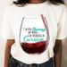 Cross-border Fashion Women's Letter-print Wine Glass T-shirt_ecoleips.com