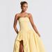 Women's Clothing Solid Color Lace Low Cut Slim Waist Pleated Tutu Skirt Suspender Dress_ecoleips.com