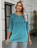 Zeagoo Women's Casual 3/4 Sleeve T-Shirts Round Neck Cute Tunic Tops Basic Tees Blouses Business Work Tee Top_ecoleips.com
