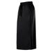 Women's High-Waisted Yoga Inspired Sweatshirt Skirt Mid-Length Loose Fit Casual Sporty Straight Cut With Split Hem_ecoleips.com