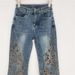 Women's Flared Nine-Point Jeans – Heavy Diamond Hollow Embroidery & Slim Fit (S-XXXL, Bluish)_ecoleips.com