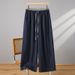 High Waisted Patchwork Cotton Linen Straight Leg Pants Loose Fit Casual Slimming Long Trousers For Women Spring Summer New Style_ecoleips.com