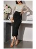 K New Rose Metal Buckle Decoration Pleated Bag Buttocks Slimming Women's Half Skirt_ecoleips.com