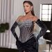 Women's Clothing Heavy Duty Hot Diamond Tube Top Slim High Slit Design High End Evening Dress Banquet Car Model Catwalk Hip Long Skirt_ecoleips.com