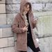Flash Fleece Autumn And Winter New Women's Clothing Loose Hooded Long Cardigan Plush Jacket_ecoleips.com