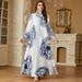 42582025 New Women's Clothing Printed Long Robe Muslim Dress_ecoleips.com