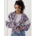 Women's Plaid Shirts, Women's Autumn And Winter Lace Long-Sleeved Tops, Plaid Shirts Over Them_ecoleips.com
