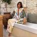 Women's Clothing Personalized Printed Macaron Linen Long Sleeved Shirt Suit_ecoleips.com
