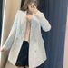 2025 Autumn New Women's Coarse Woolen Pocket Decoration Long Sleeved Suit Jacket_ecoleips.com