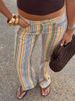 HH Fashion Colorful Striped Pants For Women Sweet Multicolor Wide Leg Long Trousers Spring Autumn Female Cusual Straight Jeans_ecoleips.com