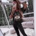 2024 European And American Cross-Border Trade Women's Summer Evil Eye Sequin Pattern Short Sleeve Long Pants Fashion_ecoleips.com