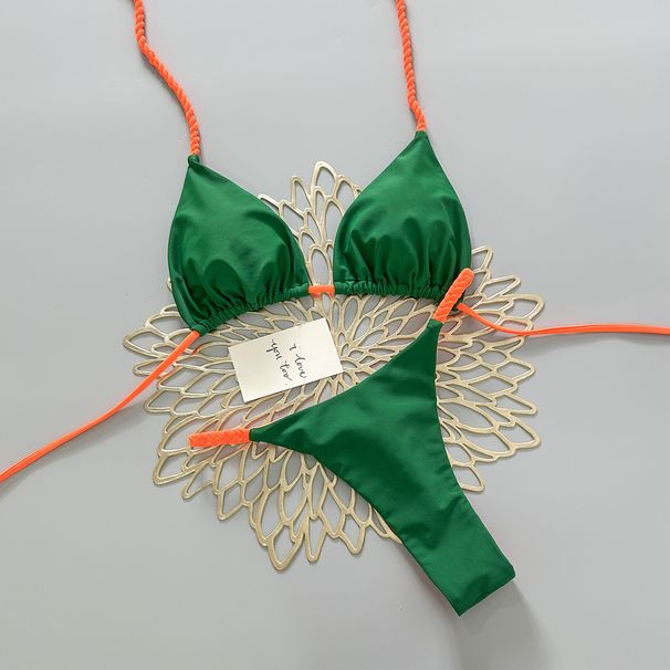 2026 Women's Spring Bikini Swimsuit Vacation Pure Delicate Two Piece Beachwear Regular Fit Polyester Nylon Sexy Casual_ecoleips.com