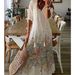 Women's Flowy V-Neck Printed Maxi Dress – Boho Chic Tiered Hem Midi Dress With 3/4 Sleeves (Multiple Colors, S-Xxxl)_ecoleips.com