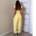 Women's Clothing Summer New Solid Color Half High Collar Short Sleeved T Shirt Drawstring Casual Pants Casual Suit_ecoleips.com
