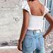 Voya Women's Clothing 2026 Summer New Solid Color Pullover Drawstring Ruched Cropped Short-Sleeve European And American Women's_ecoleips.com
