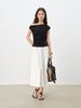 ZIQIAO Knit Top For Petite Women 2026 Summer New Arrival Short Sleeve Off-Shoulder Fitted Waist Women's Knitwear Tees 25ZQ92397_ecoleips.com