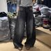 Retro American Rhinestone Women's Wide Leg Jeans Heavy Duty Starry Loose Fit Floor Length Pants Autumn Winter England Style Fashion_ecoleips.com