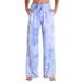 Stretch Cotton Straight Leg Pants Simple Casual Print Elastic Waistband Long Pants For Women_ecoleips.com