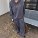 Women's Letter Print Hoodie Set, Long Sleeve Pullover Sweatshirt And Elastic Waist Pants_ecoleips.com