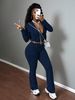 Women's Clothing Women's Fashion Knitted Ribbed Two Piece Set Long Sleeved Sweatshirt Style Slim Fit Casual Suit_ecoleips.com