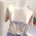 Shiny Metallic Short-Sleeve T-Shirt For Women - Glossy Round Neck Performance Top In Black Silver/White/Gold/Pink (S-Xxl)_ecoleips.com