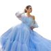 Women's Fashion Tube Top Dress Sexy Swing Mesh European American Style Wedding Evening Gown_ecoleips.com