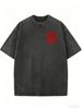Women's Mineral Washed Streetwear Tee, Relaxed Fit Short Sleeve Casual Shirt_ecoleips.com