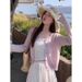 Knitted Cardigan With Camisole For Women, Yellow Short Jacket, 2025 New Spring Style, High-end Feel, Thin Hollow-out_ecoleips.com