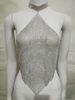 Women's Clothing Metal Rhinestone Vest Sexy Hot Girl Nightclub Bellyband With Collar_ecoleips.com