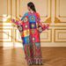 Colorful Hot Fix Rhinestone Pattern Batwing Sleeve Dress for Women for Everyday Outings And Family Gatherings Loose Fit Muslim Fashion_ecoleips.com