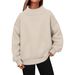 2026 European And American Women's Long-sleeved High-neck Pullover Sweatshirt, Casual Hoodie With Fleece Lining_ecoleips.com