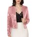 Long Sleeve Round Neck Bling Blouse – Slim Fit Metallic Thread Knit Cardigan (Black/Red/Rose Gold/Silver/Champagne)_ecoleips.com